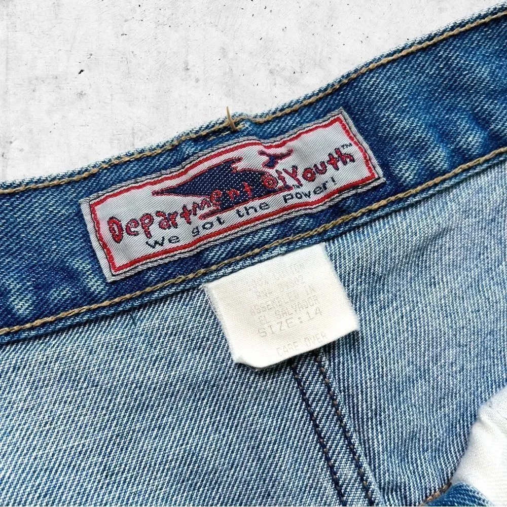 Vtg 90s Department of Youth Denim Jeans Shorts, High Rise Mom Cuffed Wide Leg 32 - Picture 4 of 6
